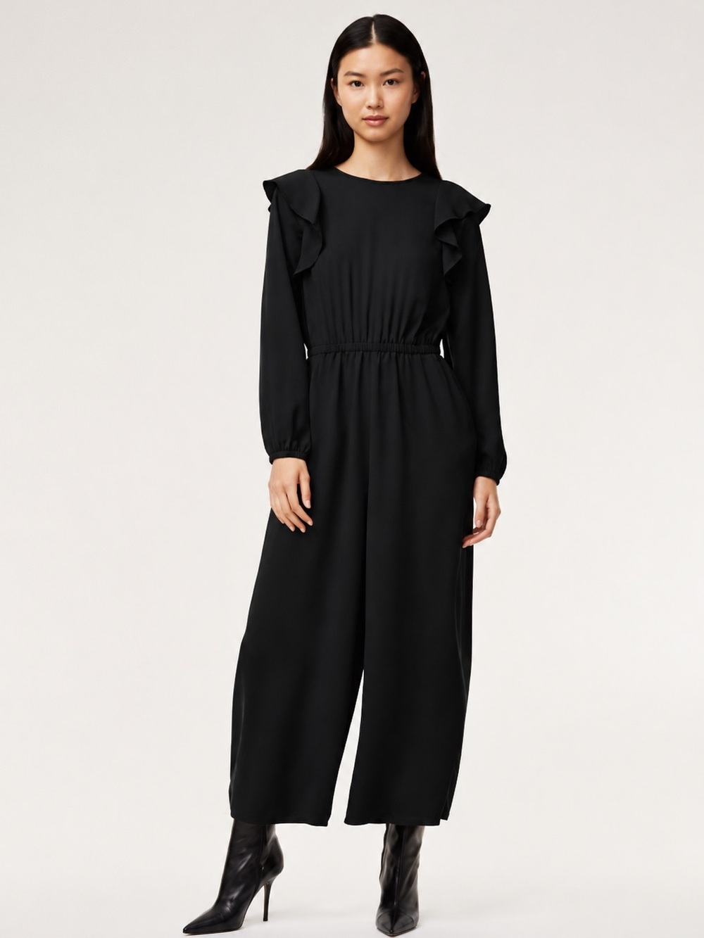 Aritzia Wilfred Long Sleeve Fleurette Jumpsuit